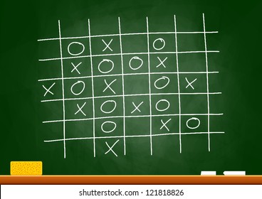 Drawing on blackboard
