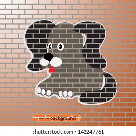 drawing on a brick wall