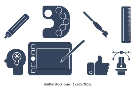 drawing on the computer and freehand tools for creativity vector