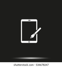 Drawing on a graphic tablet icon.