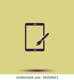 Drawing on a graphic tablet icon.