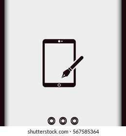 Drawing on a graphic tablet icon.