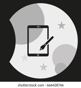 Drawing on a graphic tablet icon.
