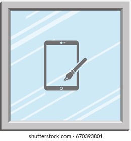 Drawing on a graphic tablet icon.