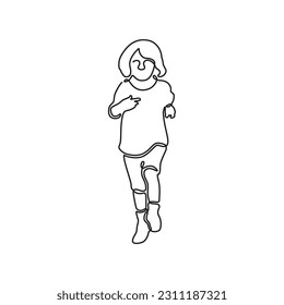 a drawing on line art children black minimalist simple line vector