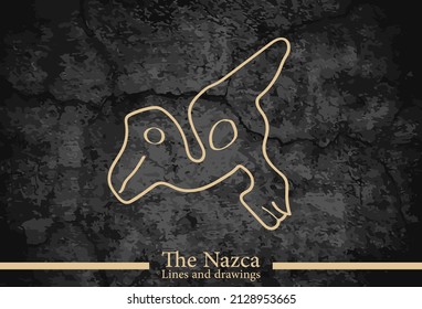 Drawing on the Nazca plateau. Exact copies of real drawings in vector format