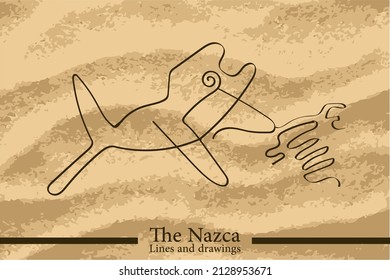 Drawing on the Nazca plateau. Exact copies of real drawings in vector format