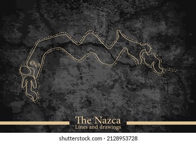 Drawing on the Nazca plateau. Exact copies of real drawings in vector format