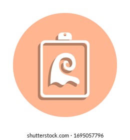 Drawing on paper badge icon. Simple glyph, flat vector of art and painting icons for ui and ux, website or mobile application