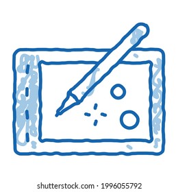 dibujar en el vector de icono de esbozo de tableta. 