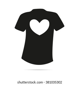 drawing on a T-shirt black  heart