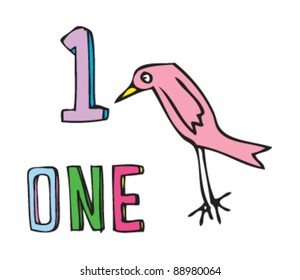 Drawing of One bird