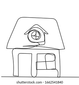 drawing of one continuous line house