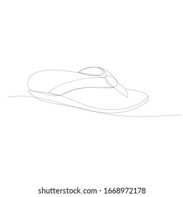 drawing with one continuous line of slippers