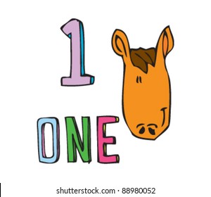 Drawing of One Horse