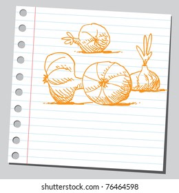 Drawing of an onion