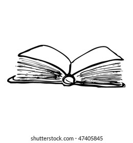 drawing of an open book