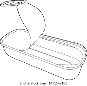 Drawing of an open can, Eps 10 file - Shutterstock ID 1471549181