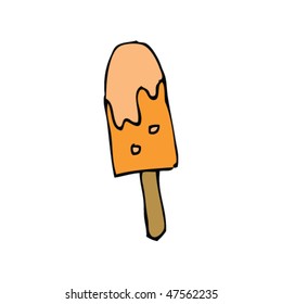 drawing of an orange ice lolly