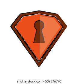 drawing orange shield protection security technology