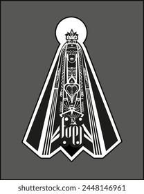 Drawing of Our Lady of Aparecida, a Brazilian Catholic saint.