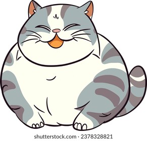 El contorno del dibujo de un gatito chubby gracioso al estilo de las caricaturas 