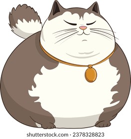 Der Zeichentrickskulptur der lustigen, chubby Katze im Cartoon-Stil 