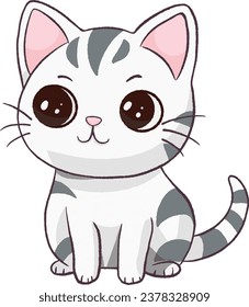 Der Zeichentrickskulptur der lustigen, chubby Katze im Cartoon-Stil 