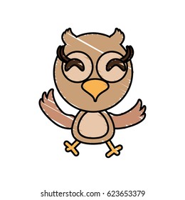 drawing owl animal character