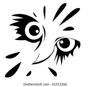 drawing of the owl on white background