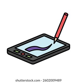 Drawing Pad isometric 3D color icon, mini illustration. use for modern concept, print, UI, UX kit, web and app development. Vector EPS 10, related to learning and education, science