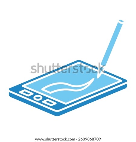 Drawing Pad isometric 3D dual tone icon, mini illustration. use for modern concept, print, UI, UX kit, web and app development. Vector EPS 10, related to learning and education, science