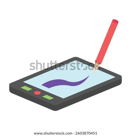 Drawing Pad isometric 3D icon, mini illustration. use for modern concept, print, UI, UX kit, web and app development. Vector EPS 10, related to learning and education, science