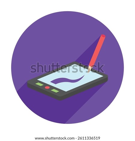 Drawing Pad isometric 3D icon, mini illustration. use for modern concept, print, UI, UX kit, web and app development. Vector EPS 10, related to learning and education, science