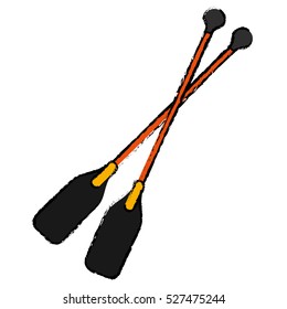 drawing paddles crossed boat tool
