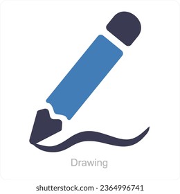 Drawing and paint icon concept