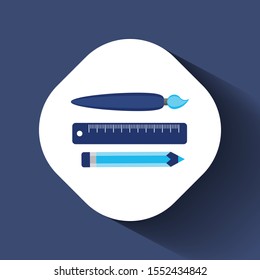 Drawing and painting tools flat icon