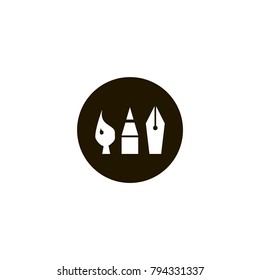 Drawing and painting tools icon. flat design