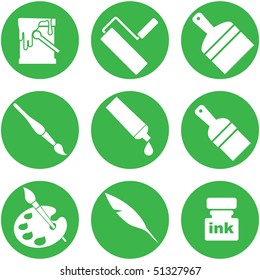 Drawing and painting tools icons