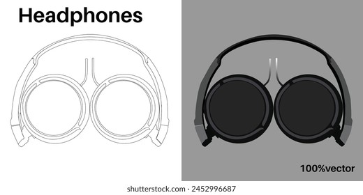 un dibujo de un par de auriculares