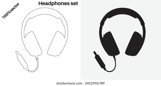 a drawing of a pair of headphones