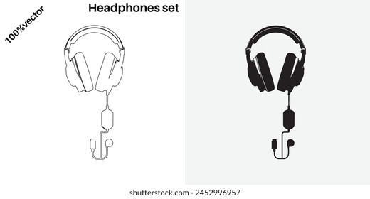 a drawing of a pair of headphones