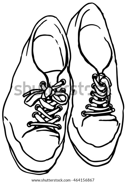 Drawing Pair Old Sneakers Hand Drawn Stock Vector Royalty Free 464156867 Color in with a sharpie. https www shutterstock com image vector drawing pair old sneakers hand drawn 464156867