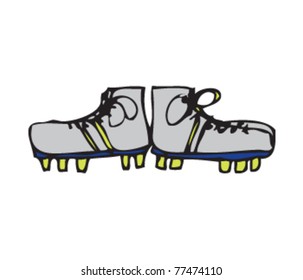 Drawing Of A Pair Of Rugby Boots