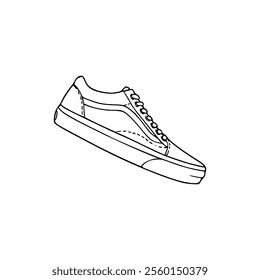 A drawing of a pair of sneakers on a white background