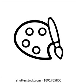 Drawing palette icon vector graphic illustration