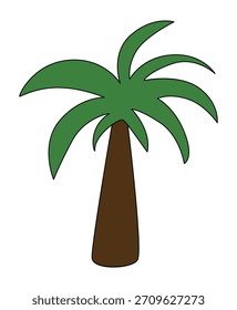 A drawing of a palm tree vector illustration