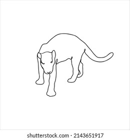 
Drawing Of Panther Linear Vector Illustration Isolated On White Background. 
Panther Outline, 
Panther Line Logo