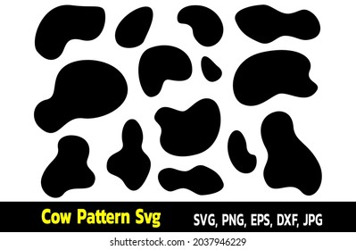 Drawing pattern  Black cow pattern white background 