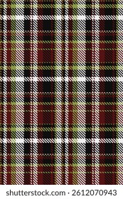 Drawing pattern fabric background, proud plaid texture textile. Couch tartan vector seamless check in black and red colors palette.